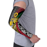 Vanuatu Proud to be Ni-van Personalised Arm Sleeves with Mutis En Atan Patterns - Polynesian Pride