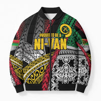 Vanuatu Proud to be Ni-van Personalised Bomber Puffer Jacket with Mutis En Atan Patterns - Polynesian Pride