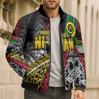 Vanuatu Proud to be Ni-van Personalised Bomber Puffer Jacket with Mutis En Atan Patterns - Polynesian Pride
