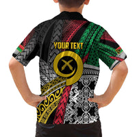 Vanuatu Proud to be Ni-van Personalised Family Matching Off The Shoulder Long Sleeve Dress and Hawaiian Shirt with Mutis En Atan Patterns