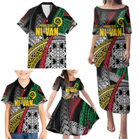 Vanuatu Proud to be Ni-van Personalised Family Matching Puletasi and Hawaiian Shirt with Mutis En Atan Patterns