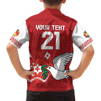 Custom Tonga Rugby Family Matching Puletasi and Hawaiian Shirt Mate Maa Kupesi Style