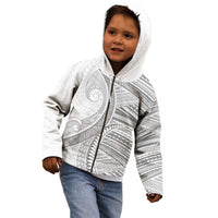 American Samoa White Sunday Kid Hoodie Polynesian Lotu Tamaiti - Polynesian Pride