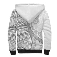 American Samoa White Sunday Sherpa Hoodie Polynesian Lotu Tamaiti - Polynesian Pride