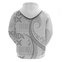 Niue White Sunday Hoodie Niuean Lotu Tamaiti Hiapo Pattern - Polynesian Pride