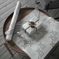 Niue White Sunday Wrapping Paper Niuean Lotu Tamaiti Hiapo Pattern - Polynesian Pride