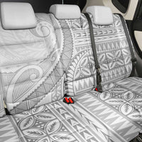 Polynesian White Sunday Back Car Seat Cover Lotu Tamaiti Melanesian Pattern - Polynesian Pride