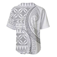 Polynesian White Sunday Baseball Jersey Lotu Tamaiti Melanesian Pattern - Polynesian Pride