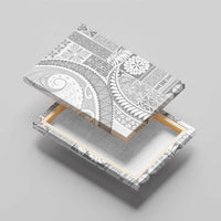 Samoa Siapo White Sunday Canvas Wall Art Lotu Tamaiti Polynesian White Pattern - Polynesian Pride