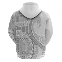 Samoa Siapo White Sunday Hoodie Lotu Tamaiti Polynesian White Pattern - Polynesian Pride