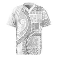Samoa Siapo White Sunday Rugby Jersey Lotu Tamaiti Polynesian White Pattern - Polynesian Pride