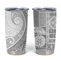 Samoa Siapo White Sunday Tumbler Cup Lotu Tamaiti Polynesian White Pattern - Polynesian Pride