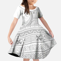 Tokelau White Sunday Family Matching Puletasi and Hawaiian Shirt Lotu Tamaiti Ngatu Tokelau Feletoa Manulua - Polynesian Pride