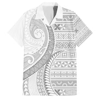 Tokelau White Sunday Family Matching Short Sleeve Bodycon Dress and Hawaiian Shirt Lotu Tamaiti Ngatu Tokelau Feletoa Manulua - Polynesian Pride
