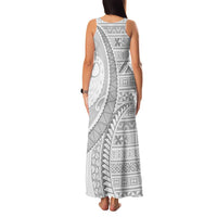 Tokelau White Sunday Family Matching Tank Maxi Dress and Hawaiian Shirt Lotu Tamaiti Ngatu Tokelau Feletoa Manulua - Polynesian Pride