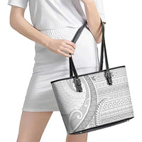 Tokelau White Sunday Leather Tote Bag Lotu Tamaiti Ngatu Tokelau Feletoa Manulua - Polynesian Pride