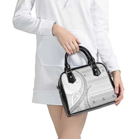 Tokelau White Sunday Shoulder Handbag Lotu Tamaiti Ngatu Tokelau Feletoa Manulua - Polynesian Pride