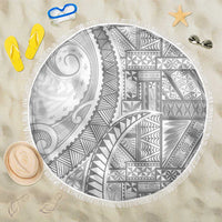 Tonga White Sunday Beach Blanket Lotu Tamaiti Ngatu Tribal - Polynesian Pride