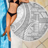 Tonga White Sunday Beach Blanket Lotu Tamaiti Ngatu Tribal - Polynesian Pride