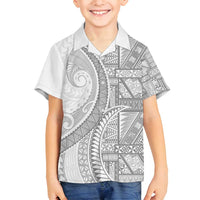 Tonga White Sunday Family Matching Summer Maxi Dress and Hawaiian Shirt Lotu Tamaiti Ngatu Tribal - Polynesian Pride