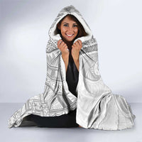 Tonga White Sunday Hooded Blanket Lotu Tamaiti Ngatu Tribal - Polynesian Pride