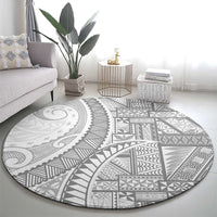 Tonga White Sunday Round Carpet Lotu Tamaiti Ngatu Tribal - Polynesian Pride