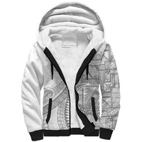 Tonga White Sunday Sherpa Hoodie Lotu Tamaiti Ngatu Tribal - Polynesian Pride