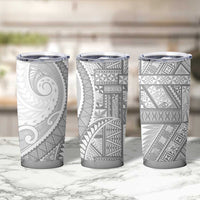 Tonga White Sunday Tumbler Cup Lotu Tamaiti Ngatu Tribal - Polynesian Pride