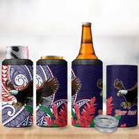 American Samoa Bald Eagle Personalized 4 in 1 Can Cooler Tumbler Polynesian Teuila Flowers LT9 - Polynesian Pride