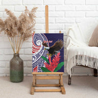 American Samoa Bald Eagle Personalized Canvas Wall Art Polynesian Teuila Flowers LT9 - Polynesian Pride