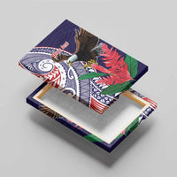 American Samoa Bald Eagle Personalized Canvas Wall Art Polynesian Teuila Flowers LT9 - Polynesian Pride