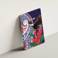 American Samoa Bald Eagle Personalized Canvas Wall Art Polynesian Teuila Flowers LT9 - Polynesian Pride