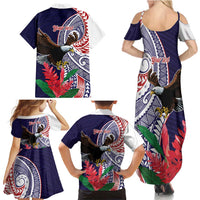 American Samoa Bald Eagle Personalized Family Matching Summer Maxi Dress and Hawaiian Shirt Polynesian Teuila Flowers LT9 - Polynesian Pride