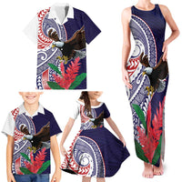 American Samoa Bald Eagle Personalized Family Matching Tank Maxi Dress and Hawaiian Shirt Polynesian Teuila Flowers LT9 - Polynesian Pride