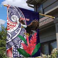 American Samoa Bald Eagle Personalized Garden Flag Polynesian Teuila Flowers LT9 - Polynesian Pride