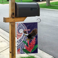 American Samoa Bald Eagle Personalized Garden Flag Polynesian Teuila Flowers LT9 - Polynesian Pride