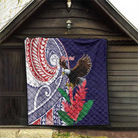 American Samoa Bald Eagle Personalized Quilt Polynesian Teuila Flowers LT9 - Polynesian Pride