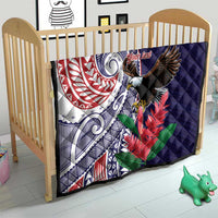 American Samoa Bald Eagle Personalized Quilt Polynesian Teuila Flowers LT9 - Polynesian Pride