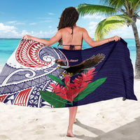 American Samoa Bald Eagle Personalized Sarong Polynesian Teuila Flowers LT9 - Polynesian Pride