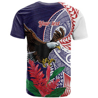 American Samoa Bald Eagle Personalized T Shirt Polynesian Teuila Flowers LT9 - Polynesian Pride