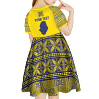 Niue Crab Personalised Kid Short Sleeve Dress Niuean Hiapo Pattern LT9 - Polynesian Pride