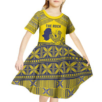Niue Crab Personalised Kid Short Sleeve Dress Niuean Hiapo Pattern LT9 - Polynesian Pride