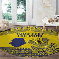 Niue Crab Personalised Round Carpet Niuean Hiapo Pattern - Polynesian Pride