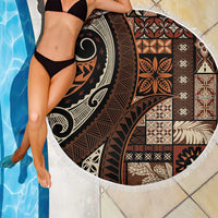 Vintage Samoa Siapo Mamanu Beach Blanket Brown Samoan Tapa Motif LT9 - Polynesian Pride