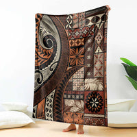 Vintage Samoa Siapo Mamanu Blanket Brown Samoan Tapa Motif LT9 - Polynesian Pride