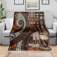Vintage Samoa Siapo Mamanu Blanket Brown Samoan Tapa Motif LT9 - Polynesian Pride