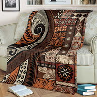Vintage Samoa Siapo Mamanu Blanket Brown Samoan Tapa Motif LT9 - Polynesian Pride