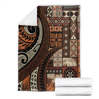 Vintage Samoa Siapo Mamanu Blanket Brown Samoan Tapa Motif LT9 - Polynesian Pride