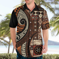 Vintage Samoa Siapo Mamanu Hawaiian Shirt Brown Samoan Tapa Motif - Polynesian Pride