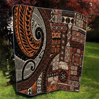 Vintage Samoa Siapo Mamanu Quilt Brown Samoan Tapa Motif - Polynesian Pride
